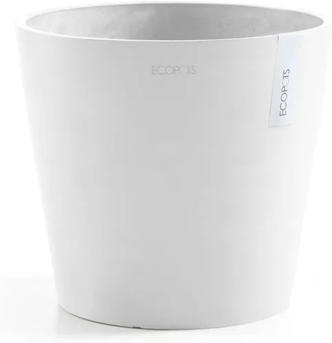 Vista 26 de Ecopots Amsterdam - Maceta redonda para flores, color gris oscuro, 8