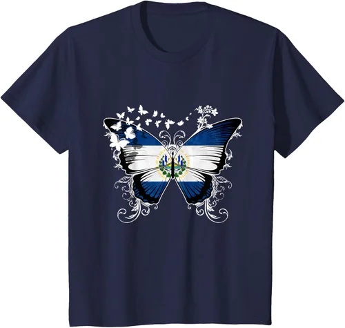 Vista 81 de Camiseta Salvadoreña Bandera El Salvador, Negro