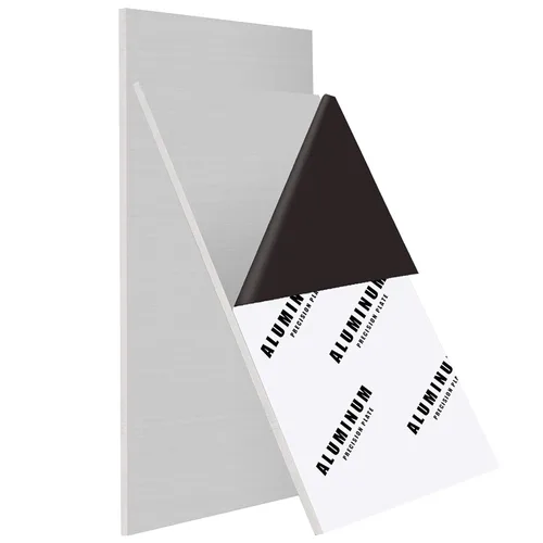 Vista 9 de Placa de hoja de aluminio de 1 pulgada de grosor, placas de aluminio resistentes de 6 x 6 pulgadas con película protectora, placa de panel plano