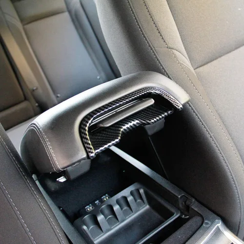 Vista 7 de crosselec Reposabrazos de fibra de carbono con mango de caja, accesorios de decoración interior para Dodge Charger 2011-2021/Chrysler 300 2015-2021