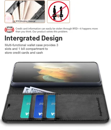 Vista 3 de OCASE - funda cartera compatible con Galaxy S21 5G, 6.2 pulgadas