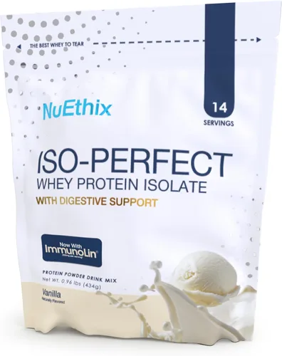 Vista 3 de NuEthix Formulations ISO perfecto con soporte digestivo (chocolate, 14 porciones)