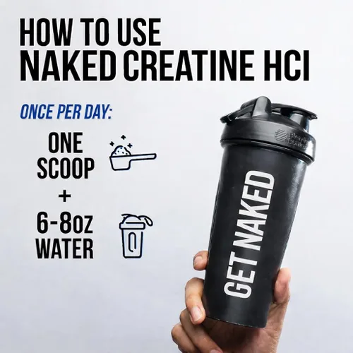 Vista 9 de NAKED Polvo magro de creatina HCl – Frambuesa lima, vegano, sin OMG, sin gluten, sin rellenos, apoya el crecimiento muscular y la fuerza – 68