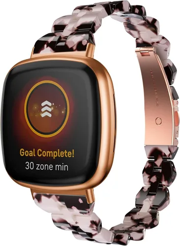 Vista 2 de Bandas compatibles con Fitbit Versa 4/Versa 3/Fitbit Sense 2/Fitbit Sense Bandas para mujer, banda delgada de resina a la moda, ligera, fina pulsera