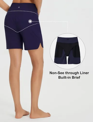 Vista 22 de baleaf Traje de baño de cintura alta de 3, 5, 7, 9 pulgadas, para mujer, de secado rápido, con bolsillos