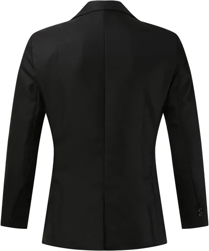 Vista 4 de Conjunto de traje ajustado de 2 piezas para hombre, talla grande, chaqueta de 2 botones y pantalones de vestir sólidos para negocios, boda, fiesta