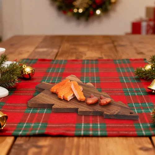 Vista 9 de iplusmile Tabla de embutidos para árbol de Navidad, tabla de cortar de madera para queso, sushi, aperitivos, frutas y postres, bandeja de servir