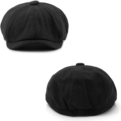 Vista 3 de Xinveen Gorra de 8 paneles para hombre, gorra de tweed vintage con diseño de espiga