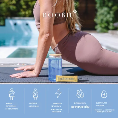 Vista 8 de Boobie Hydromom Mezcla de bebida de superalimento con electrolitos, Limonada de frambuesa azul Refrescante impulso de energía e hidratación