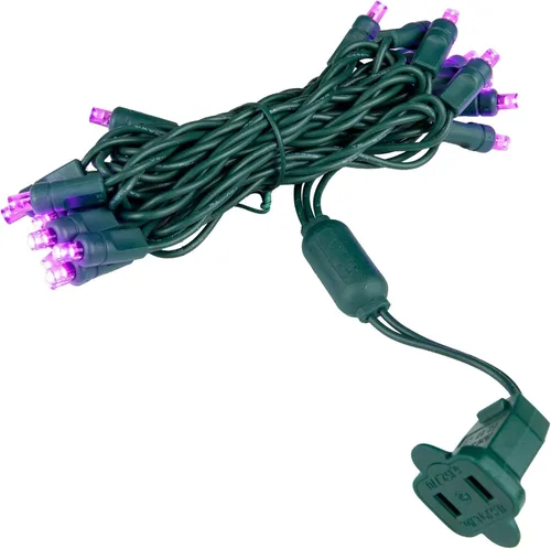 Vista 2 de Novelty Lights Cadena de Luces LED de 7 Pies con 20 LED, Verde sobre Cable Verde, Espaciado de 4", Luces de Hadas Cortas, Conectables de Extremo a