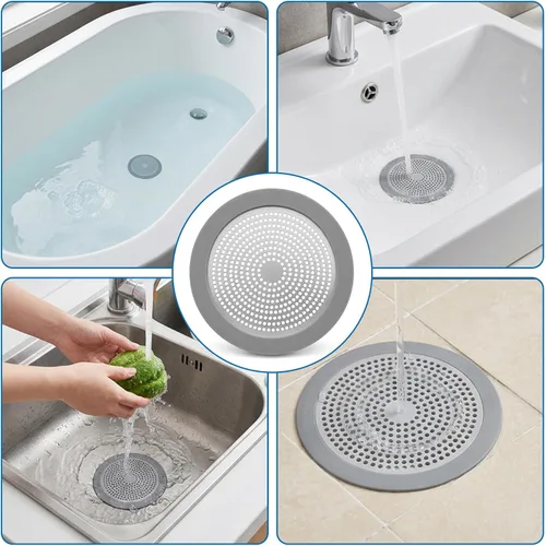 Vista 7 de 1 unids Flat Shower Drain Catcher Hair Catcher Shower Drain Cover