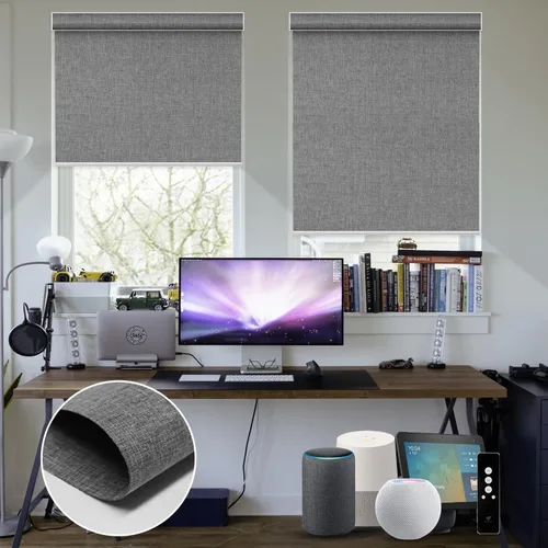 Vista 43 de SmartWings Persianas Motorizadas con Filtro de Luz, Compatible con Matter Thread Homekit Z-Wave Alexa Google, Persianas con 70% de Opacidad Safari