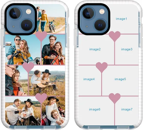 Vista 15 de Funda de teléfono personalizada para iPhone 13 Mini, funda personalizada de fotos de collage de múltiples imágenes, resistente a los arañazos, a