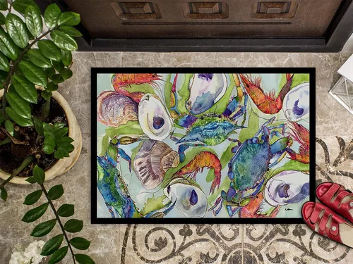 Vista 3 de Caroline's Treasures 8547JMAT - Felpudo de cangrejo de 24 x 36 pulgadas, para interiores y exteriores, para entrada, antideslizante, lavable, pelo