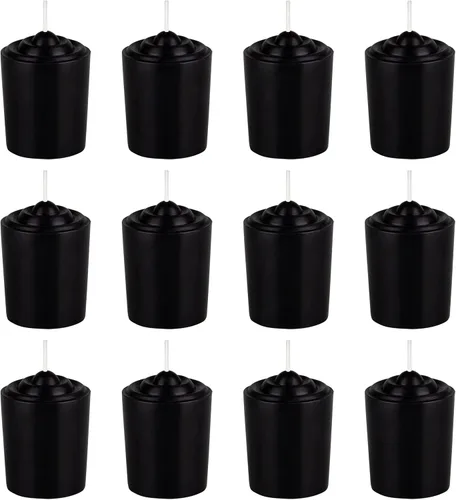 Vista 6 de Velas votivas sin perfume marfil de 15 horas, paquete de 12