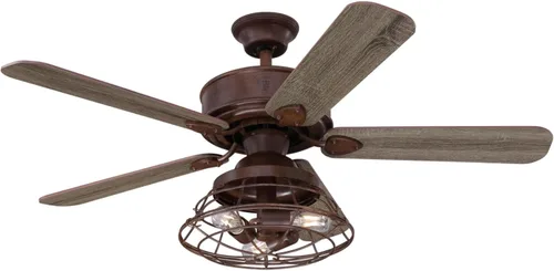 Vista 4 de Westinghouse 74001B00 Barnett de estilo vintage, ventilador de techo inteligente WiFi compatible con Amazon Alexa y Google Home con luz LED, control