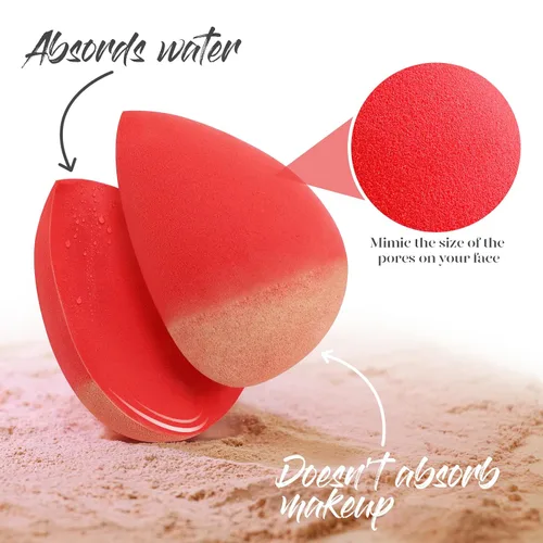 Vista 2 de BEAKEY Set de 5 esponjas de maquillaje y BEAKEY 12 piezas de esponjas triangulares en polvo