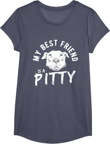 Vista 19 de My Best Friend Is A Pitty Pitties Pitbull - Camiseta Negro