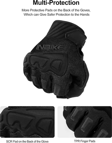 Vista 3 de INBIKE - Guantes para bicicleta de montaña para hombres con protección para nudillos, acolchados, guantes de ciclismo transpirables para MTB