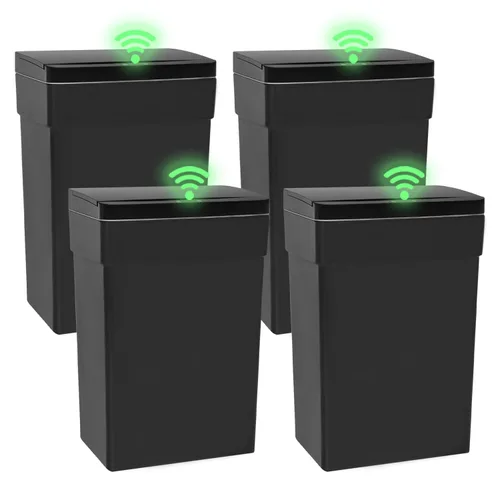Vista 10 de PayLessHere Basurero de 13 galones / 50 L con tapa, cubo de basura de plástico para cocina, basurero automático sin tacto con sensor de movimiento