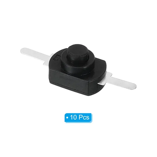 Vista 3 de PATIKIL Interruptor de botón de pestillo, 10 piezas de pin recto de encendido/apagado automático DC 30V 1A micro interruptor de control para Negro