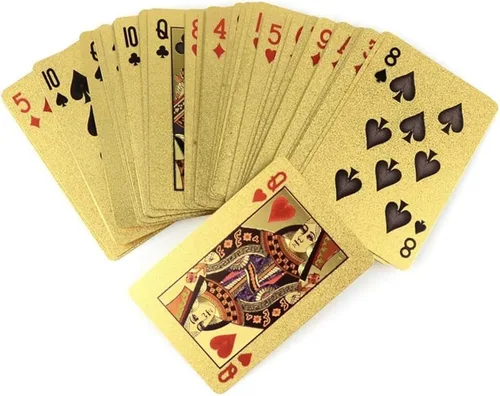 Vista 2 de Fotorama Gold Games - Cartas de juego doradas, Pro-Shuffle, resistentes al agua, ideales para cualquier juego de cartas, trucos de magia, verdadero
