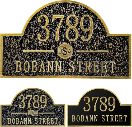 Vista 8 de Letrero de dirección fundido personalizado con número de casa, placa de dirección de casa de 12 pulgadas, letrero de número de Steet House