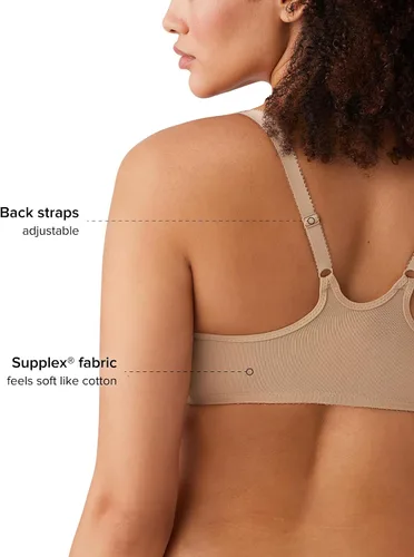 Vista 5 de Wacoal Body By Wacoal - Brasier sin forro con espalda cruzada y cierre frontal para mujer Negro