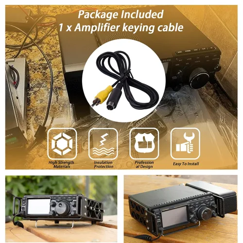 Vista 5 de XTPTFABS - Conector macho Mini DIN a RCA de 8 pines, 4.9 ft/5 pies, trenza completa, Plug & Play Ajuste para YAESU FT-710 FT710 FT-100 FT-857