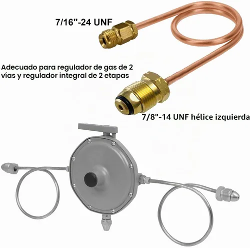 Vista 3 de 15" Copper Pigtail Hose POL x 1/4 Inverted Flare