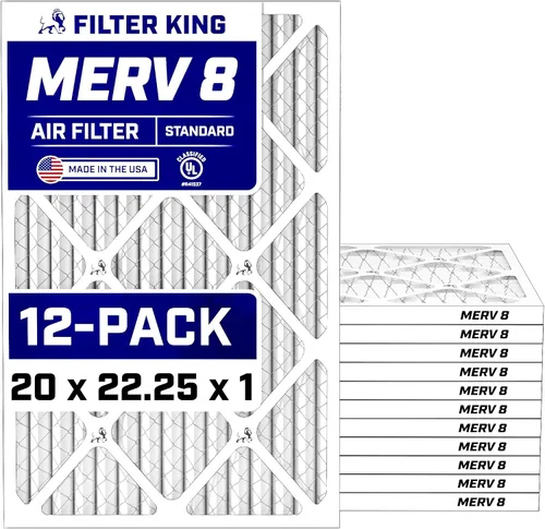 Vista 65 de Filter King Filtro de aire de 5.88 x 12.13 x 1 (MERV 8) (paquete de 12) filtros de horno de CA para control de polvo y alergias, fabricados en EE.
