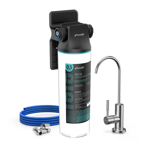 Vista 10 de Frizzlife DW10F - Sistema de filtro de agua para debajo del fregadero con grifo de níquel cepillado, elementos certificados NSF/ANSI 53 y 42, reduce