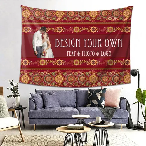 Vista 3 de FAMILOVE Tapiz de pared personalizado, para colgar en la pared, bohemio, hippie, mandala tapiz para dormitorio, estético, regalos para hombres