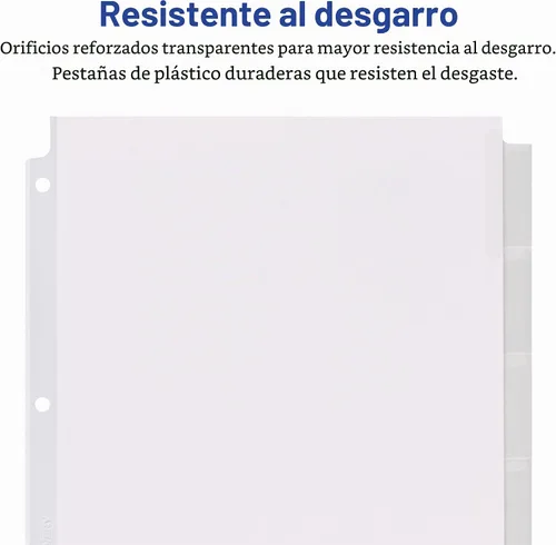 Vista 7 de Avery Big Tab Separadores insertables con pestaña extra anchos 8 pestañas transparentes, 1 juego (11223)