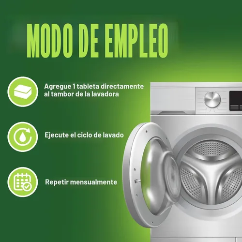 Vista 7 de Green Gobbler Premium - Limpiador y desodorizante para lavadora en tabletas con tecnología de limpieza de tuberías, desagües y mangueras Para