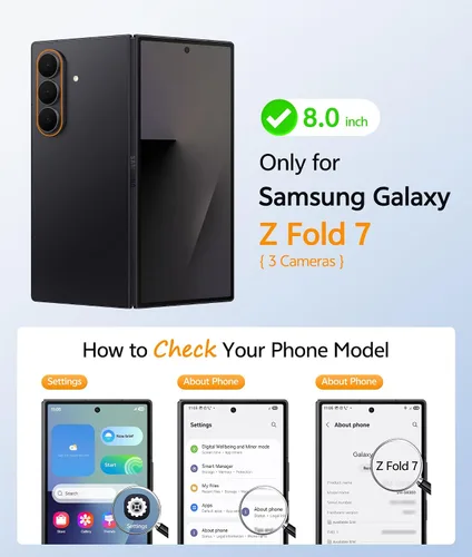 Vista 2 de FNTCASE Funda para Samsung Galaxy Z Fold 7: [protección de bisagra] Fundas translúcidas mate [compatible con Magsafe] [Protector de pantalla] Funda