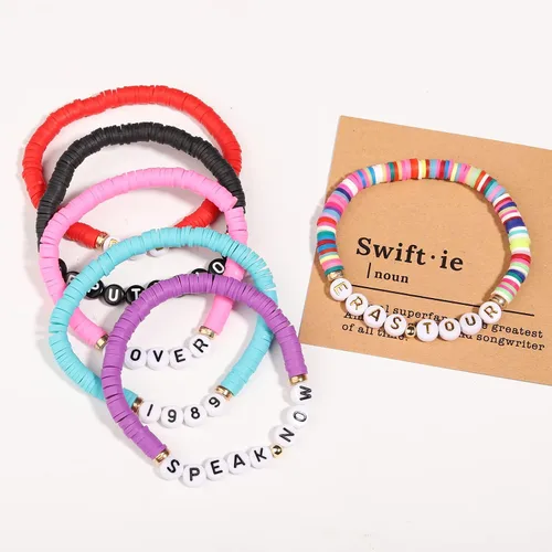 Vista 4 de Korotho Taylor Lover Fearless Reputation Red 1989 Speak Now Midnights Pulsera para Eras Music, Taylor Album Inspirado Pulseras Set Swiftie Outfit