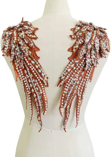 Vista 6 de Hecho a mano de 18 colores para coser diamantes de imitación de perlas de encaje apliques de perlas para coser a mano, parches para accesorios