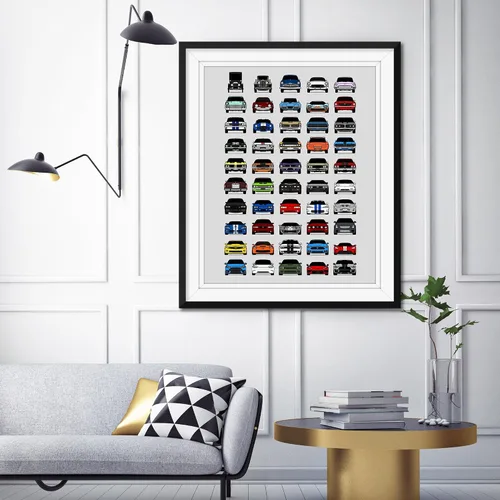 Vista 5 de Custom Car Posters Póster hecho a mano compatible con póster de American Muscle Car e impresión de automóviles clásicos y vehículos icónicos, 8 x 10