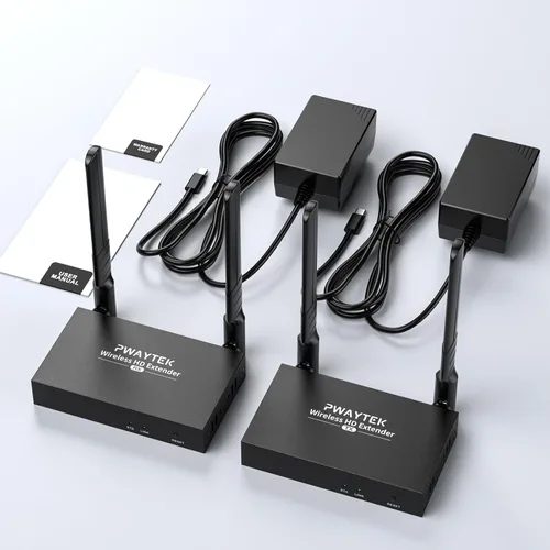 Vista 7 de Transmisor y receptor HDMI inalámbrico 4K: 1640FT/500M Rango, Plug & Play, 1080P Salida HD Extensor inalámbrico HDMI Soporte 2.4/5GHz