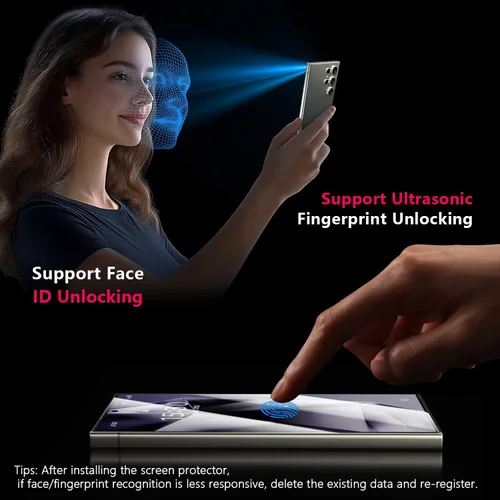 Vista 3 de X-it Protector de pantalla para Samsung Galaxy S23 Ultra/S22 Ultra, privacidad [alineación automática/eliminación de polvo], sin burbujas
