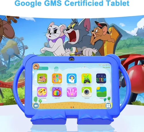 Vista 3 de HOTTABLET Tableta para niños de 7 pulgadas, Android 12, 4 GB de RAM, 32 GB de ROM, expansión de 512 GB, con control parental, WiFi, Bluetooth