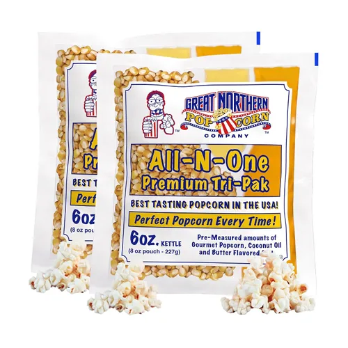 Vista 7 de 1 caja (12) de paquetes de pochoclo de 6 onzas Great Northern Popcorn, porción para película