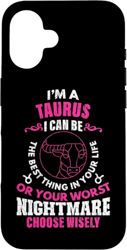 Vista 31 de Funda gráfica para iPhone 13 Pro Max con signo zodiacal divertido soy un tauro