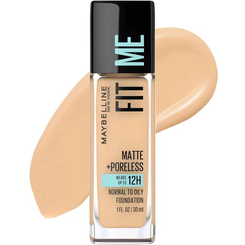 Vista 32 de Maybelline New York Fit Me Matte + Poreless Base Líquida, Formato de Bolsa, 220 Natural Beige, 1.3 onzas 220 Beige natural