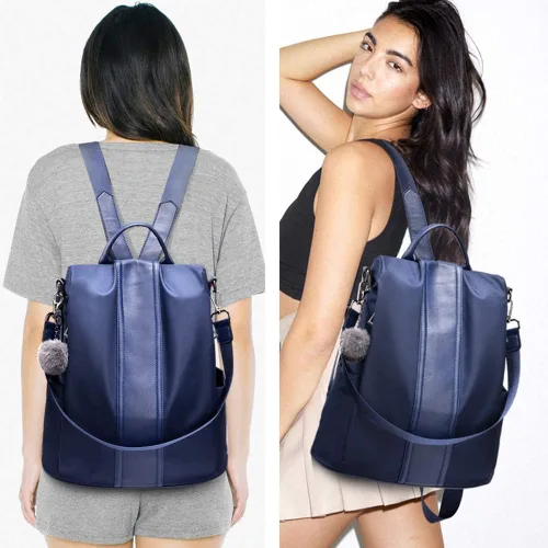 Vista 7 de Mochila impermeable liviana de nailon antirrobo para mujer
