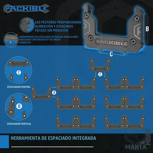 Vista 4 de Soportes de manta para Packout - Clavijas de montaje compatibles con Milwaukee Packout Accesorios de bloqueo de Packout