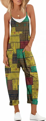 Vista 15 de Ekouaer Overol sin mangas para mujer, overol casual de verano 2-Verde Armada (ArmyGreen)