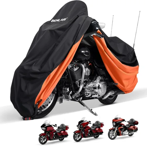 Vista 10 de Benlari Funda impermeable mejorada para motocicleta compatible con Sportster, Iron 883, Forty-Eight, Nightster Special, Superlow, Superlow 1200T