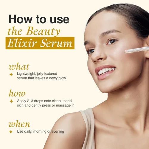 Vista 3 de The Beauty Elixir Suero de colágeno para cara con oro de 24 quilates, probado por dermatólogos, antienvejecimiento, ultra hidratante, líneas finas